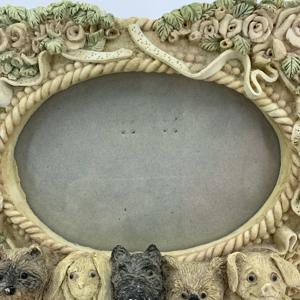Vtg Frame Puppies Dogs‎ Pigs Koala Bunny Raccoon Farmhouse Cottagecore Woodland